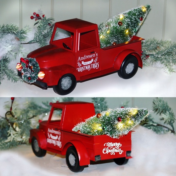 New red vintage trucks, add last name or business name,truck$30 personalized $50 - Picture 7 of 9